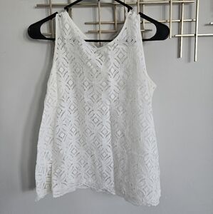 LOFT White Lace Top